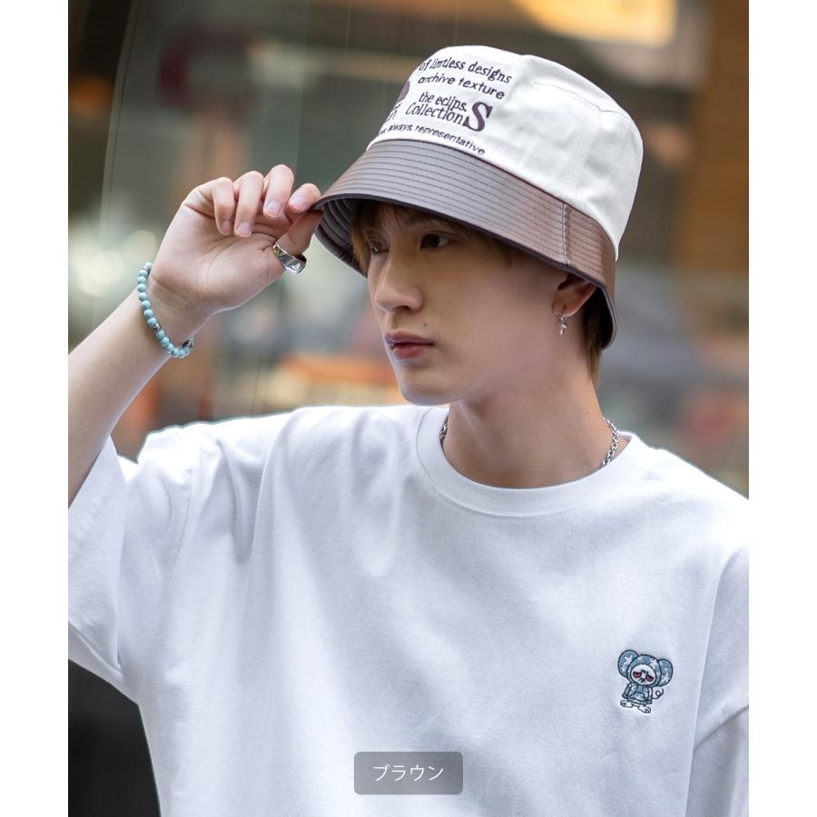 バケットハット メンズ シンセティックレザー コンビバケットハット 帽子 シンプル 大人カジュアル アメカジ カジュアル ストリート 古着MIX 韓国ファッション | improves | 04