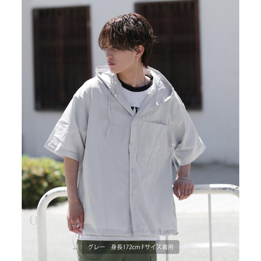 improves 半袖シャツ メンズ フードシャツ フーディー ライトアウター