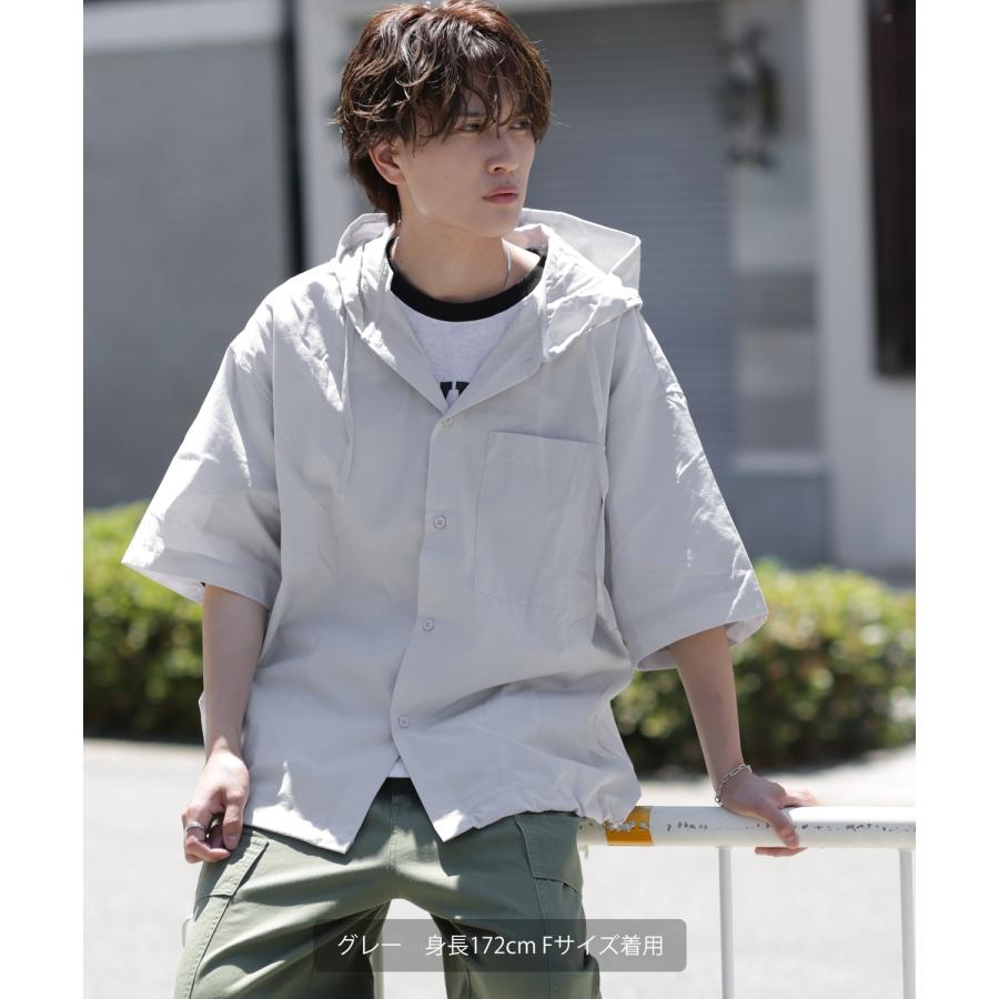 improves 半袖シャツ メンズ フードシャツ フーディー ライトアウター