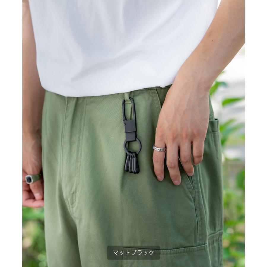 キーホルダー メンズ カラビナ キーケース キーリング セレクト アウトドア アメカジ カジュアル 古着MIX スケーター ストリート 韓国 | improves | 05