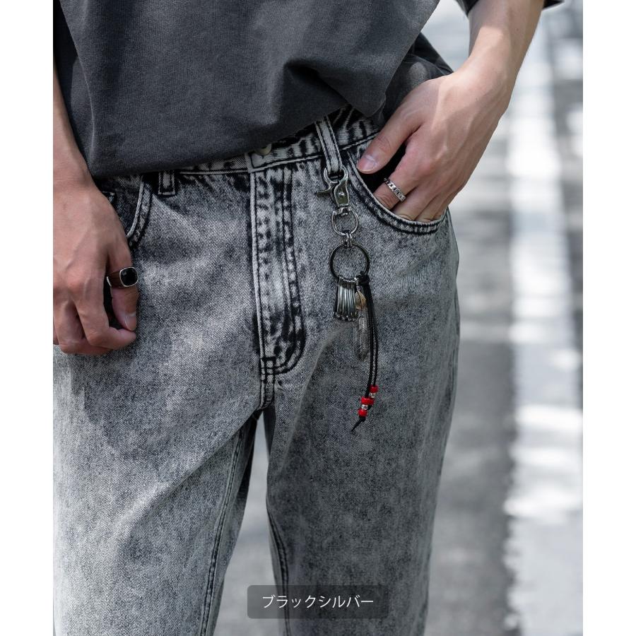 キーホルダー メンズ カラビナ フェザーモチーフ キーケース キーリング セレクト アウトドア アメカジ カジュアル 古着MIX スケーター ストリート 韓国 | improves | 07