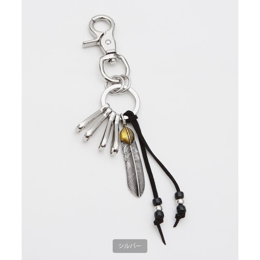 キーホルダー メンズ カラビナ フェザーモチーフ キーケース キーリング セレクト アウトドア アメカジ カジュアル 古着MIX スケーター ストリート 韓国 | improves | 09