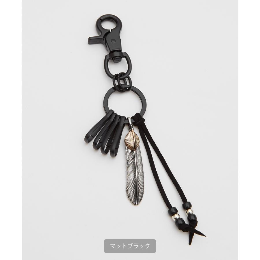 キーホルダー メンズ カラビナ フェザーモチーフ キーケース キーリング セレクト アウトドア アメカジ カジュアル 古着MIX スケーター ストリート 韓国 | improves | 10