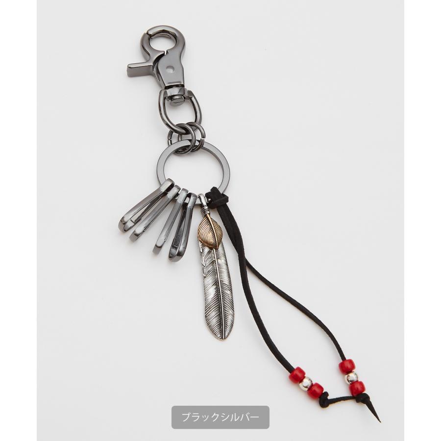 キーホルダー メンズ カラビナ フェザーモチーフ キーケース キーリング セレクト アウトドア アメカジ カジュアル 古着MIX スケーター ストリート 韓国 | improves | 11