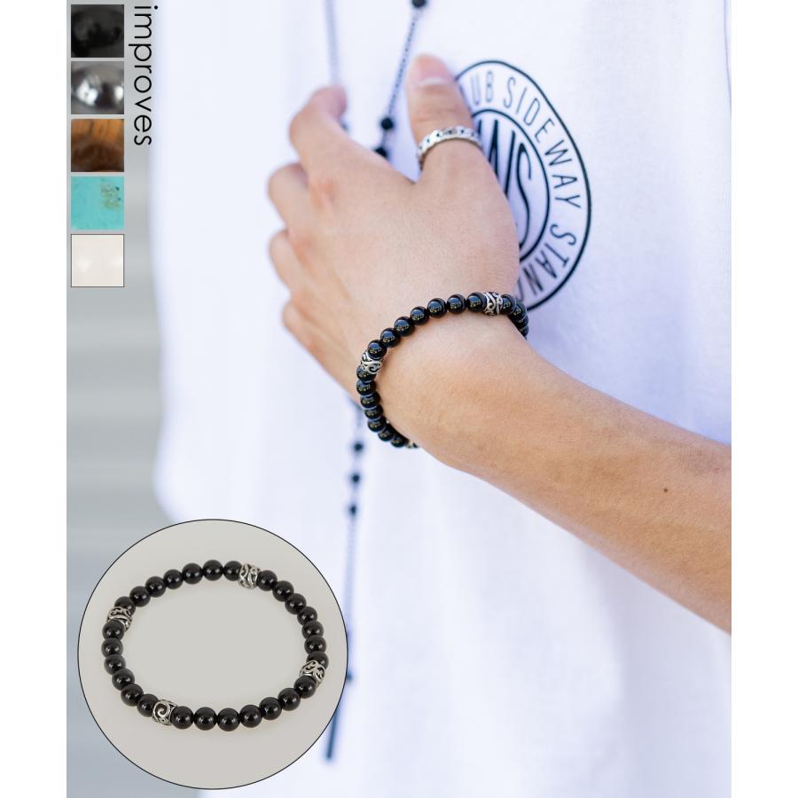 ブレスレット メンズ ビーズ 数珠 大人カジュアル アメカジ カジュアル ストリート 古着MIX 韓国ファッション | improves