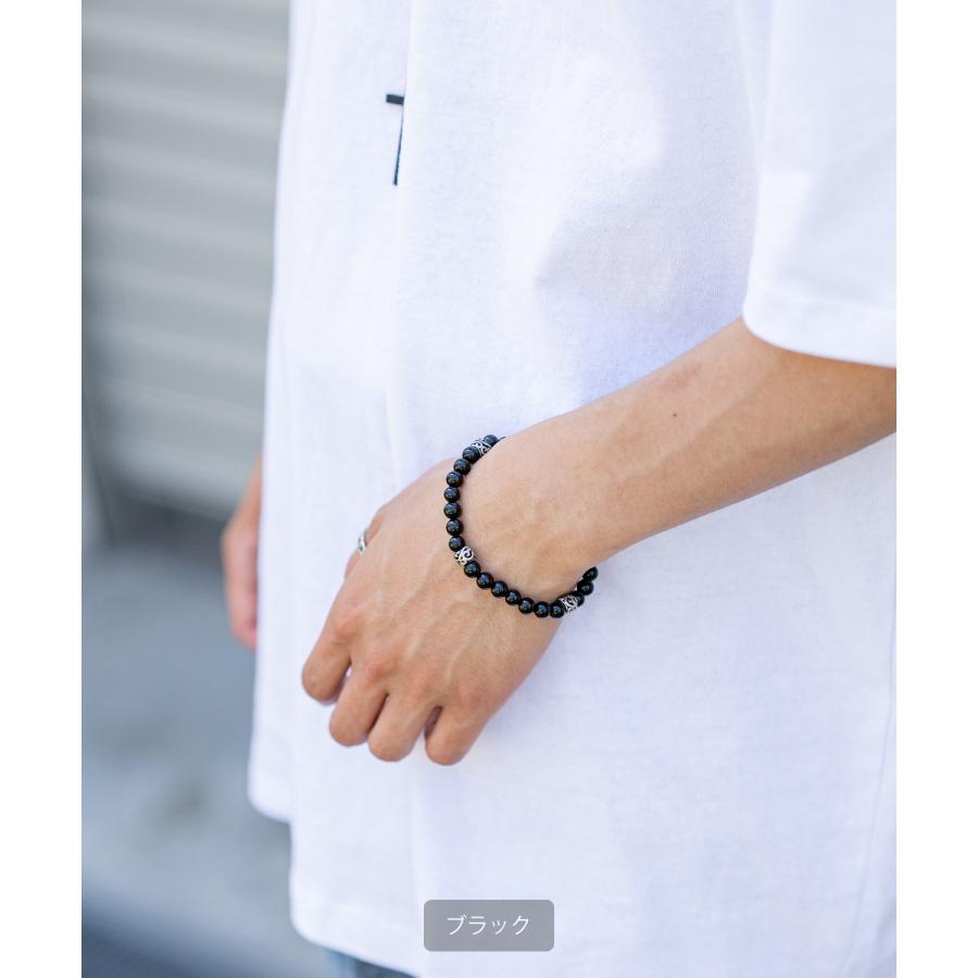 ブレスレット メンズ ビーズ 数珠 大人カジュアル アメカジ カジュアル ストリート 古着MIX 韓国ファッション | improves | 06