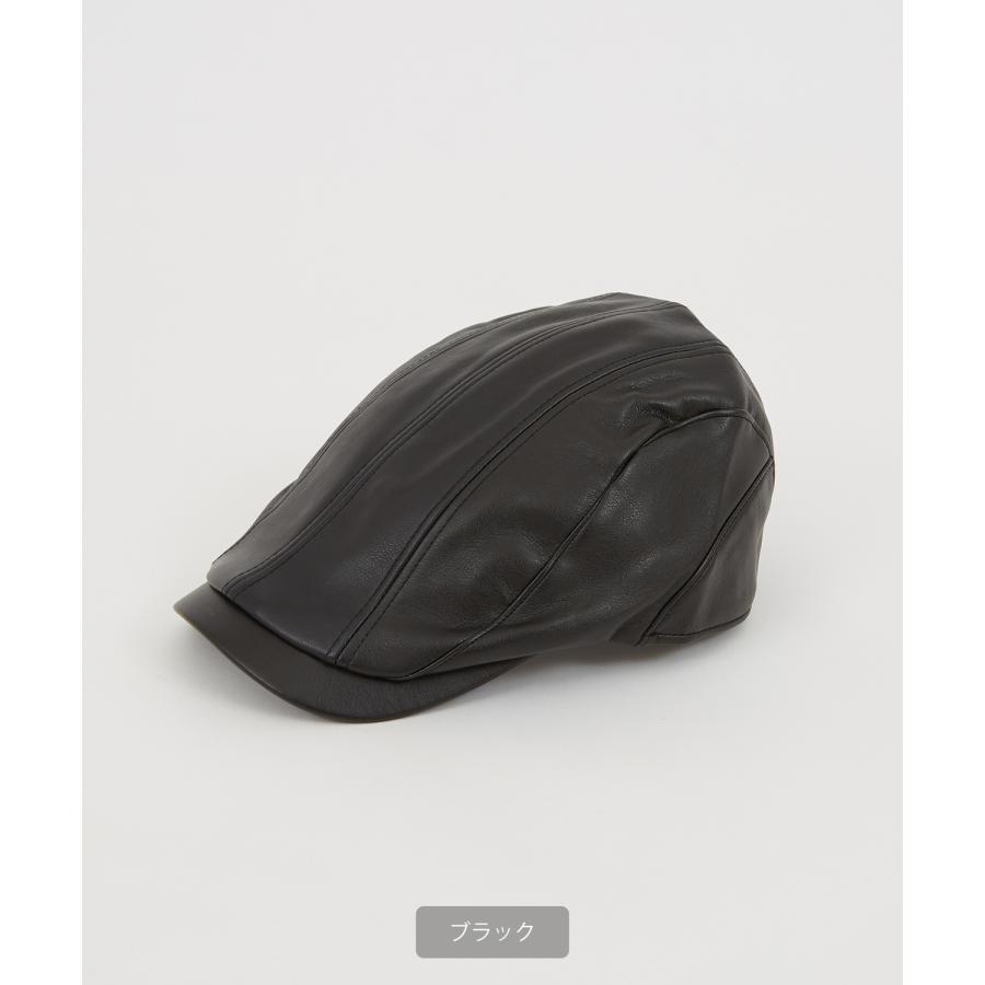 ハンチング メンズ シンセティックレザー 合成皮革 帽子 セレクト トラディショナル 大人カジュアル 英国 キレイめ シンプル ベーシック アメカジ 古着MIX 韓国 | improves | 04
