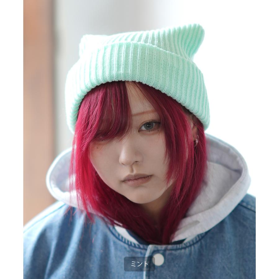 ニット帽 メンズ ユニセックス 猫耳 ニットキャップ ビーニー ストリート 原宿系 古着MIX 韓国ファッション | improves | 10