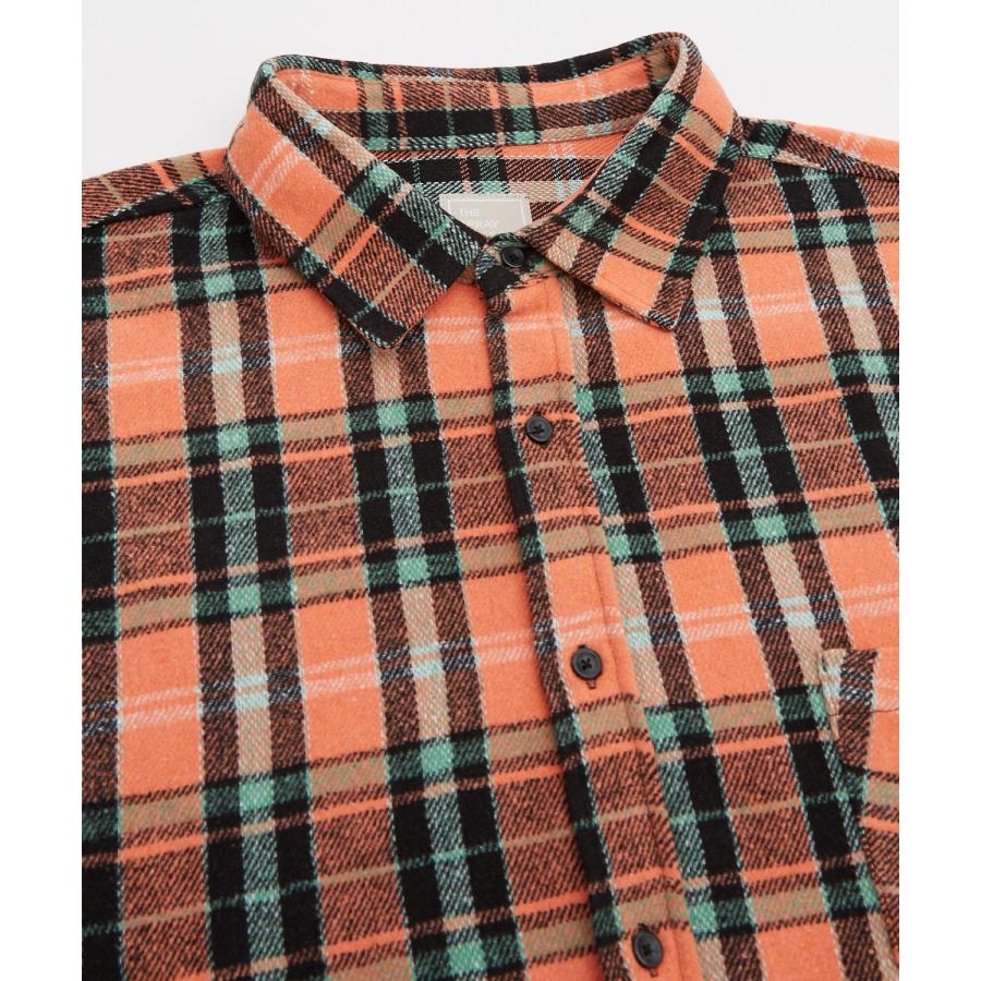 シャツジャケット メンズ チェック 長袖シャツ ストリート カジュアル アメカジ 古着MIX 韓国ファッション オレンジ グリーン | improves | 12