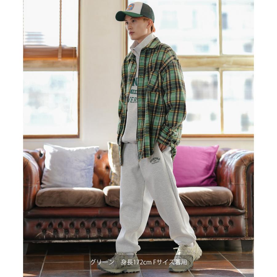 シャツジャケット メンズ チェック 長袖シャツ ストリート カジュアル アメカジ 古着MIX 韓国ファッション オレンジ グリーン | improves | 06