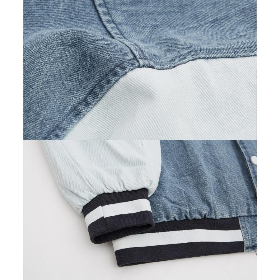 スタジャン メンズ デニムジャケットサガラ 刺しゅうデザイン スタジアムジャンパー ブルゾン ストリート カジュアル アメカジ 古着MIX 韓国 | improves | 19