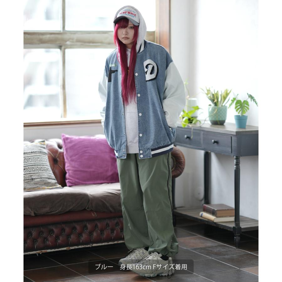 スタジャン メンズ デニムジャケットサガラ 刺しゅうデザイン スタジアムジャンパー ブルゾン ストリート カジュアル アメカジ 古着MIX 韓国 | improves | 06