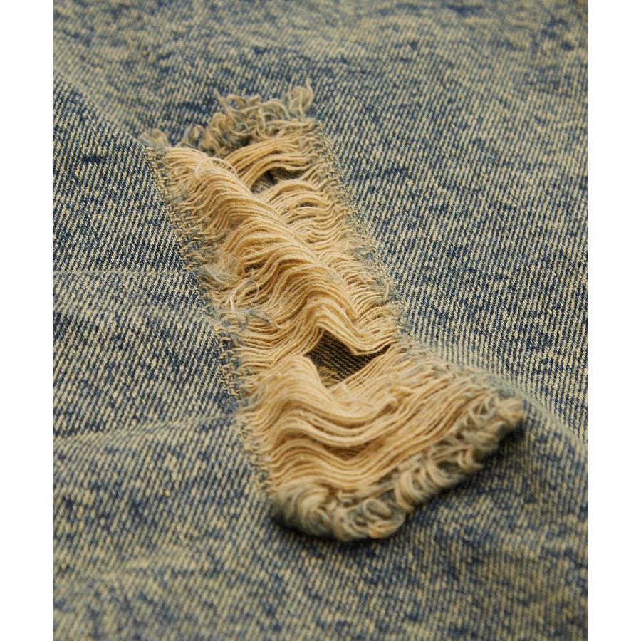 デニムジャケット メンズ ダメージ加工 刺しゅうデザイン Gジャン ジージャン ストリート カジュアル アメカジ 古着MIX 韓国 | improves | 17