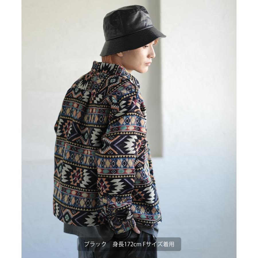 improves シャツジャケット メンズ ネイティブ柄 総柄 コットン improves シャツジャケット メンズ ネイティブ柄 総柄 コットン