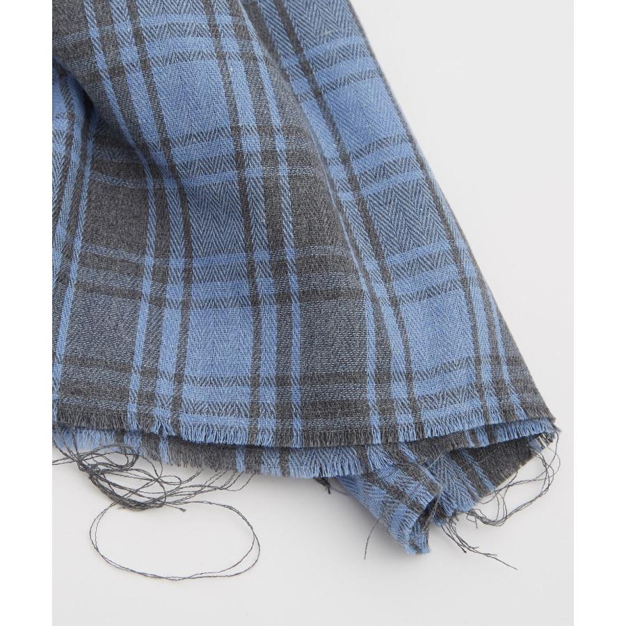 シェックシャツ メンズ 切りっぱなし ショート丈 長袖シャツ ストリート アメカジ 古着MIX 韓国ファッション レッド ブルー | improves | 14