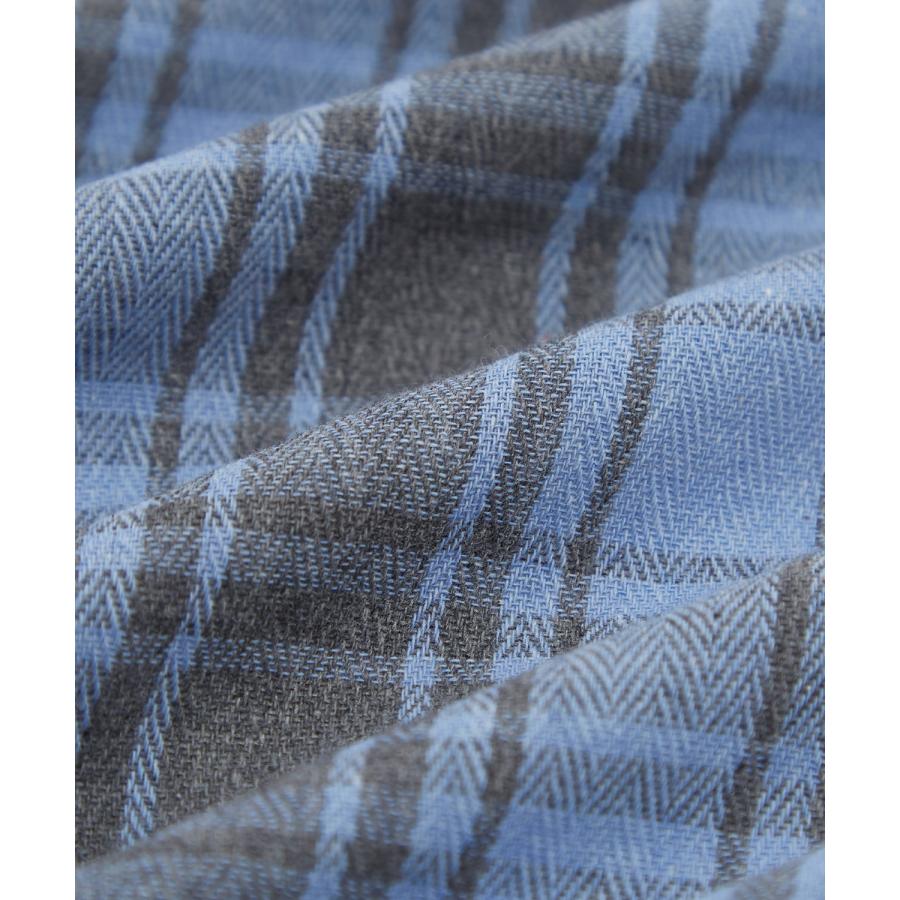 シェックシャツ メンズ 切りっぱなし ショート丈 長袖シャツ ストリート アメカジ 古着MIX 韓国ファッション レッド ブルー | improves | 15