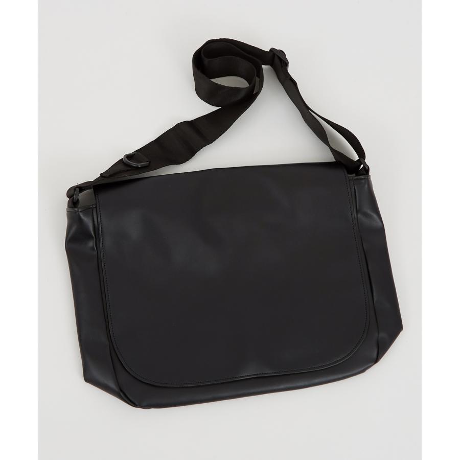 ショルダーバッグ メンズ シンセティックレザー PUレザー 合成皮革 カバン 鞄 通学 通勤 旅行 ストリート カジュアル 古着MIX 韓国ファッション ブラック | improves | 06