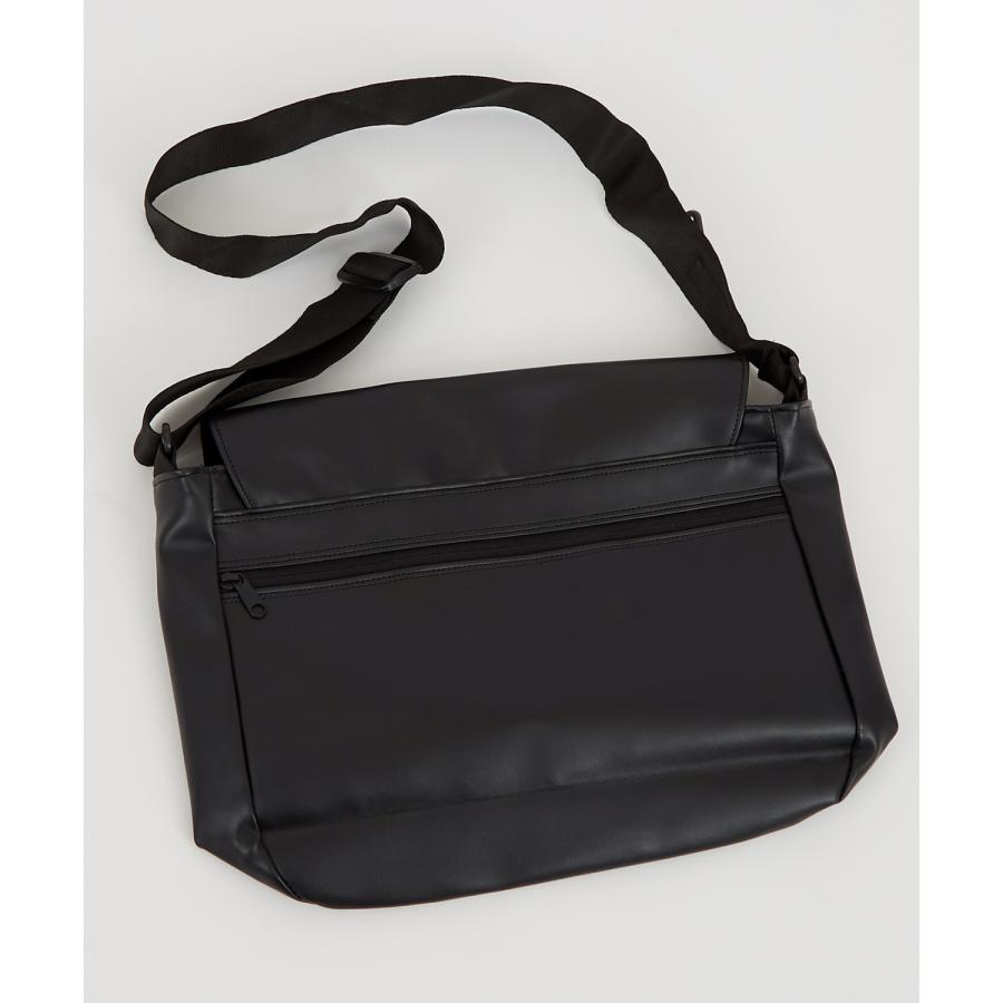 ショルダーバッグ メンズ シンセティックレザー PUレザー 合成皮革 カバン 鞄 通学 通勤 旅行 ストリート カジュアル 古着MIX 韓国ファッション ブラック | improves | 07