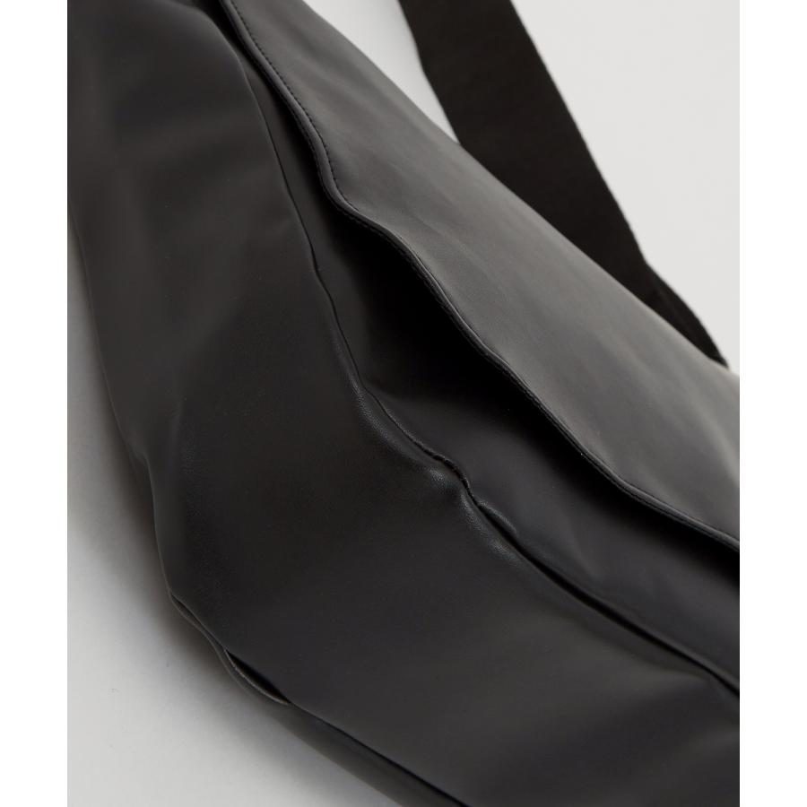 ショルダーバッグ メンズ シンセティックレザー PUレザー 合成皮革 カバン 鞄 通学 通勤 旅行 ストリート カジュアル 古着MIX 韓国ファッション ブラック | improves | 08