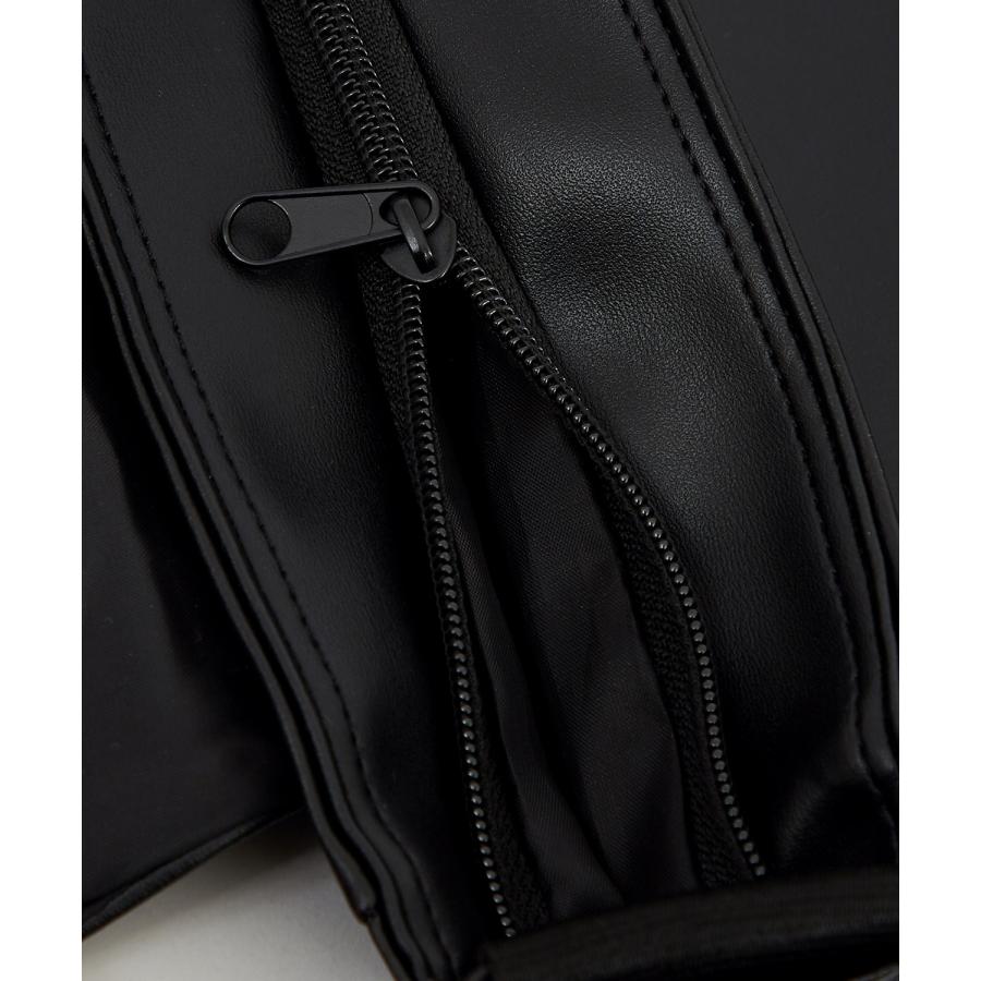 ショルダーバッグ メンズ シンセティックレザー PUレザー 合成皮革 カバン 鞄 通学 通勤 旅行 ストリート カジュアル 古着MIX 韓国ファッション ブラック | improves | 10