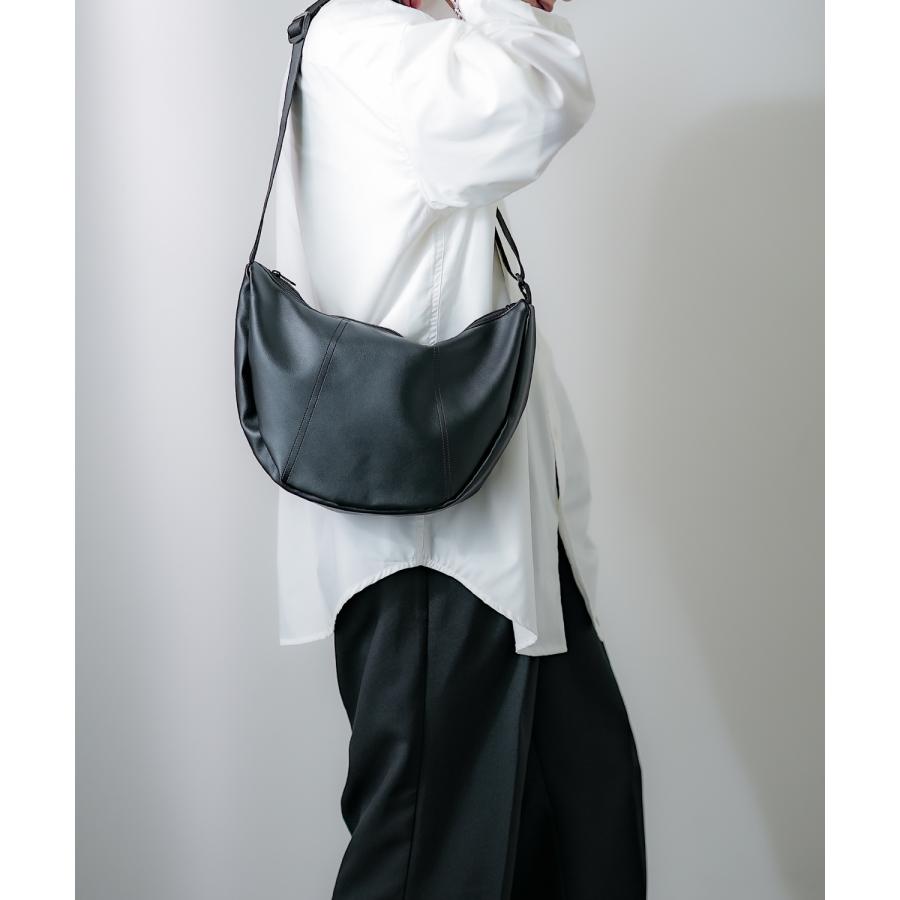 ショルダーバッグ メンズ シンセティックレザー PUレザー 合成皮革 カバン 鞄 通学 通勤 旅行 ストリート カジュアル 古着MIX 韓国ファッション ブラック | improves | 03