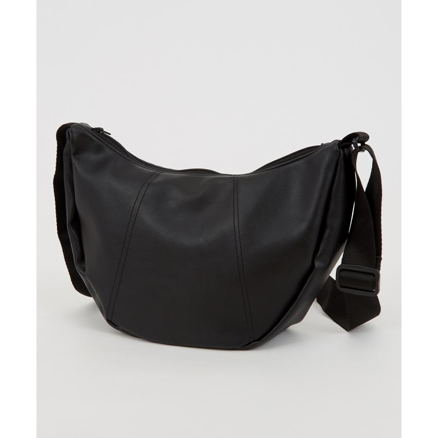 ショルダーバッグ メンズ シンセティックレザー PUレザー 合成皮革 カバン 鞄 通学 通勤 旅行 ストリート カジュアル 古着MIX 韓国ファッション ブラック | improves | 05