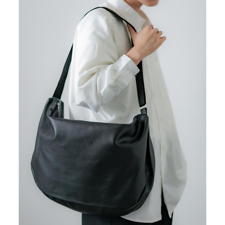 ショルダーバッグ メンズ シンセティックレザー PUレザー 合成皮革 カバン 鞄 通学 通勤 旅行 ストリート カジュアル 古着MIX 韓国ファッション ブラック | improves | 03