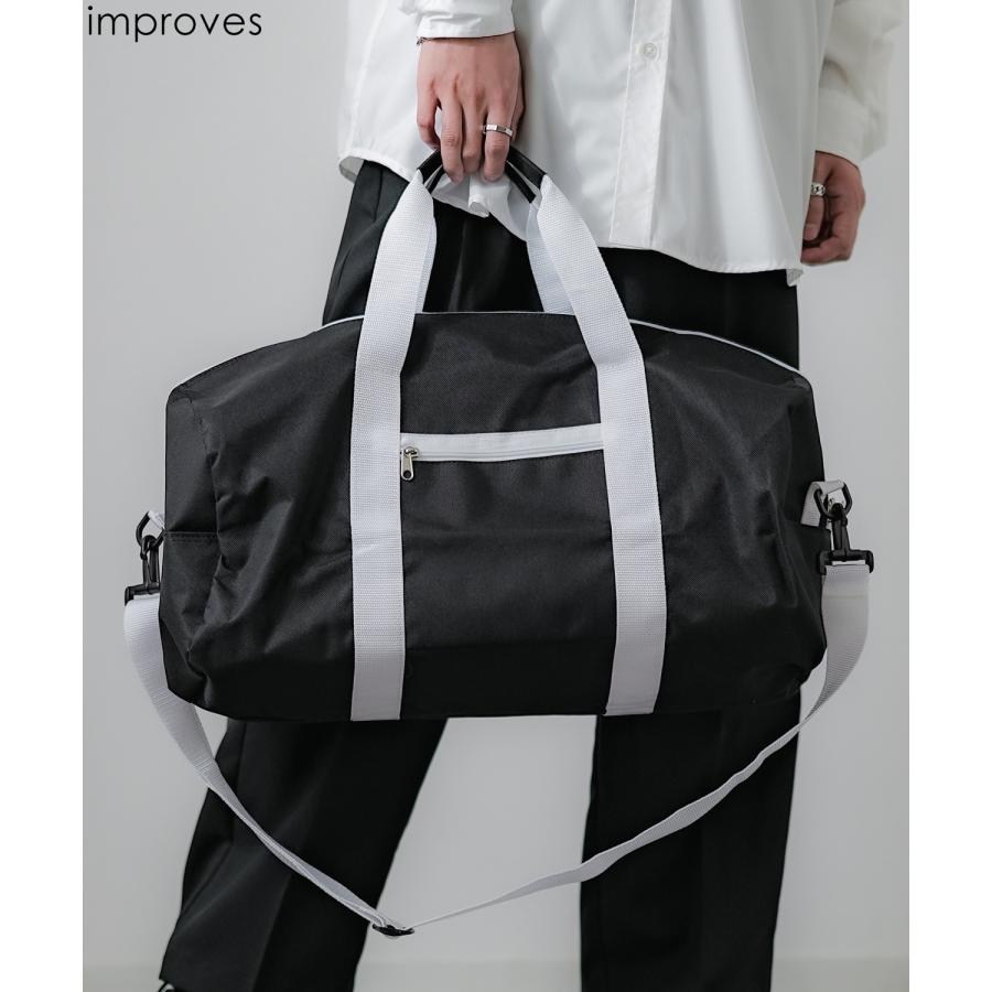 ボストンバッグ メンズ カバン 鞄 通学 通勤 旅行 ストリート カジュアル 古着MIX 韓国ファッション ブラック | improves