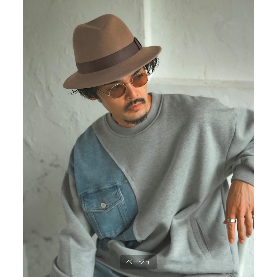 ハット メンズ 中折 無地 帽子 セレクト トラディショナル 大人カジュアル キレイめ シンプル ベーシック アメカジ 古着MIX 韓国ファッション | improves | 15