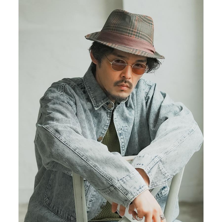 ハット メンズ 中折 チェック柄 帽子 セレクト トラディショナル 大人カジュアル キレイめ シンプル ベーシック アメカジ 古着MIX 韓国ファッション | improves | 02