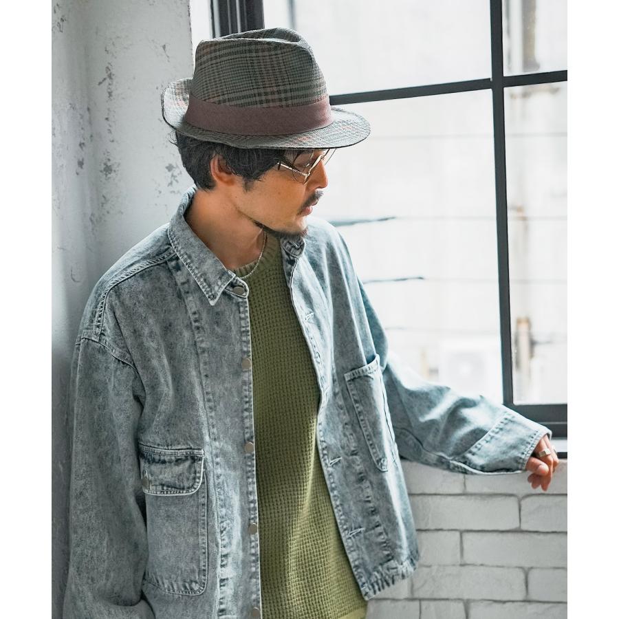 ハット メンズ 中折 チェック柄 帽子 セレクト トラディショナル 大人カジュアル キレイめ シンプル ベーシック アメカジ 古着MIX 韓国ファッション | improves | 03