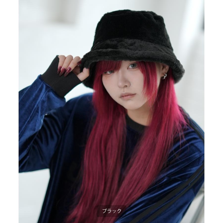ハット メンズ ファー バケットハット 帽子 ストリート カジュアル アメカジ 古着MIX 韓国ファッション ベージュ ホワイト ブラック | improves | 04