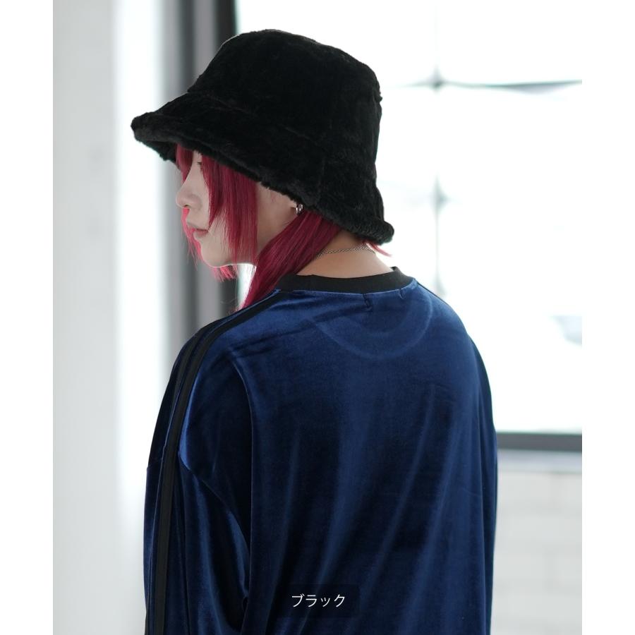 ハット メンズ ファー バケットハット 帽子 ストリート カジュアル アメカジ 古着MIX 韓国ファッション ベージュ ホワイト ブラック | improves | 05