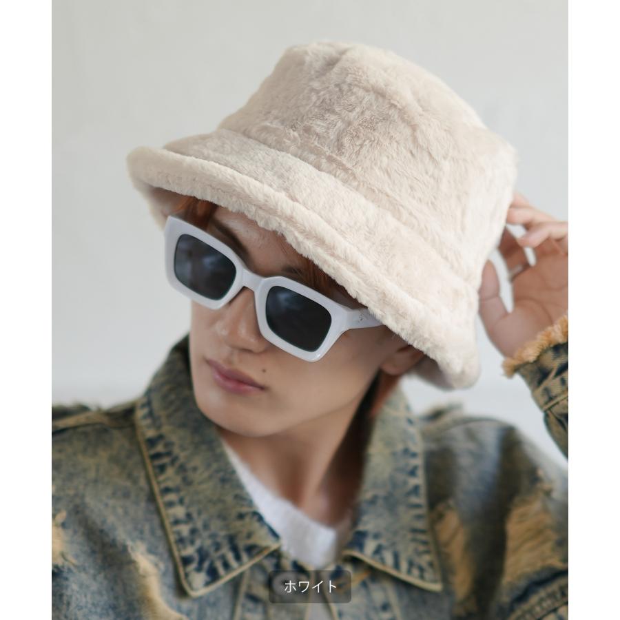 ハット メンズ ファー バケットハット 帽子 ストリート カジュアル アメカジ 古着MIX 韓国ファッション ベージュ ホワイト ブラック | improves | 07