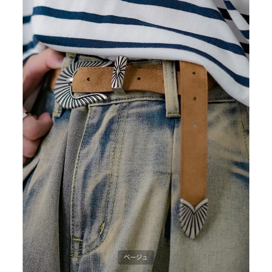 ベルト メンズ PUレザー シンセティックレザー 合成皮革 ウェスタン ベルト アメカジ カジュアル 古着MIX スケーター ストリート 韓国ファッション | improves | 04