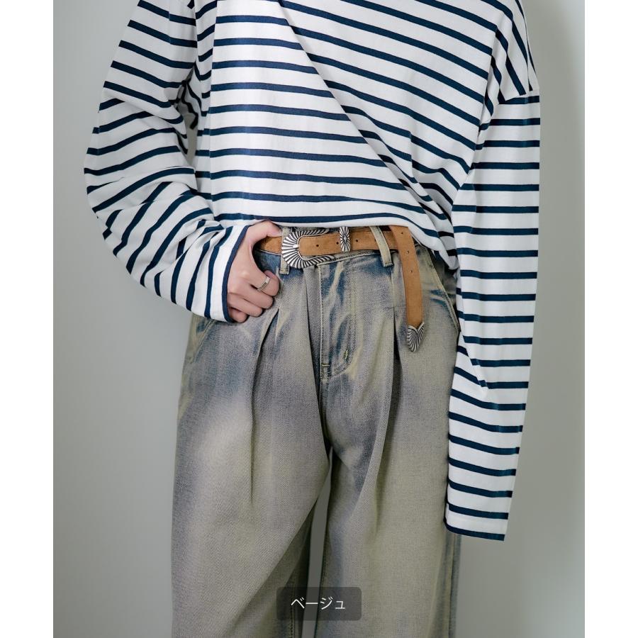 ベルト メンズ PUレザー シンセティックレザー 合成皮革 ウェスタン ベルト アメカジ カジュアル 古着MIX スケーター ストリート 韓国ファッション | improves | 05