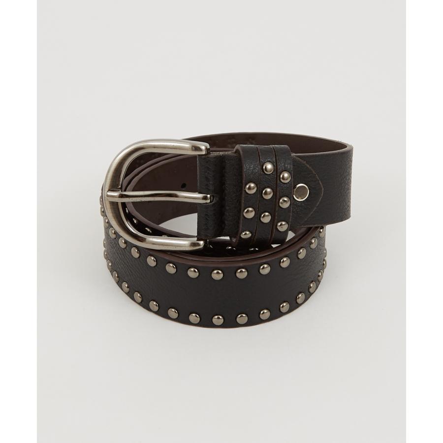ベルト メンズ PUレザー シンセティックレザー 合成皮革 スタッズ ベルト アメカジ カジュアル 古着MIX スケーター ストリート 韓国ファッション ブラック | improves | 02
