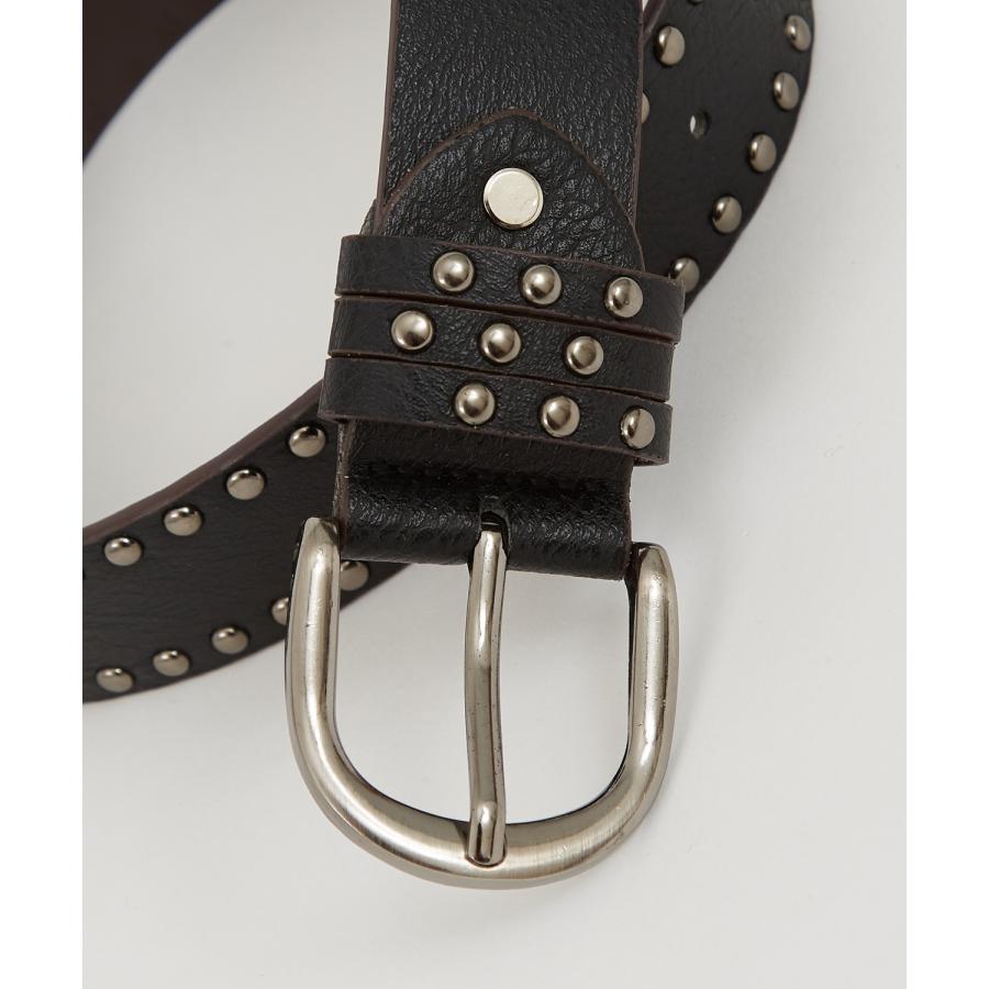 ベルト メンズ PUレザー シンセティックレザー 合成皮革 スタッズ ベルト アメカジ カジュアル 古着MIX スケーター ストリート 韓国ファッション ブラック | improves | 03