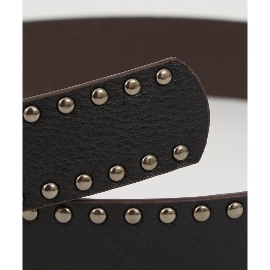 ベルト メンズ PUレザー シンセティックレザー 合成皮革 スタッズ ベルト アメカジ カジュアル 古着MIX スケーター ストリート 韓国ファッション ブラック | improves | 04