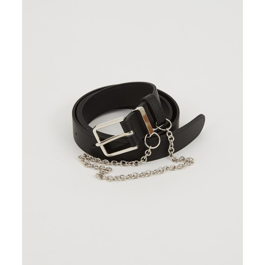 ベルト メンズ PUレザー シンセティックレザー 合成皮革 ウォレットチェーン付き ベルト アメカジ カジュアル 古着MIX スケーター ストリート 韓国 | improves | 02