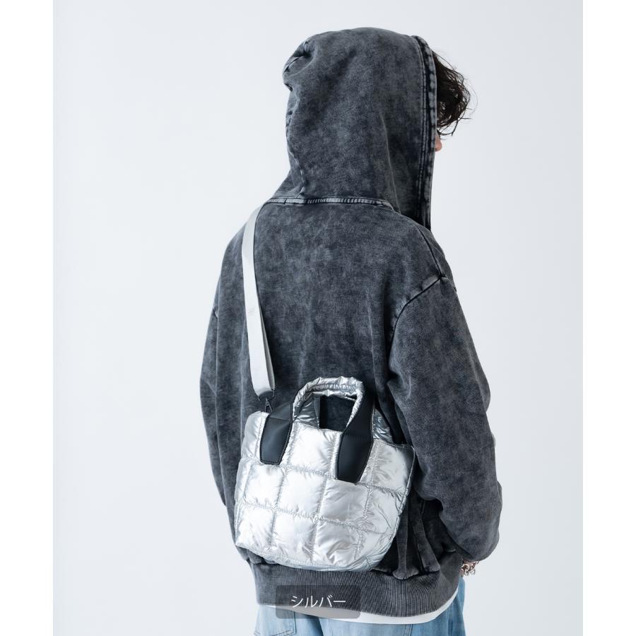 ショルダーバッグ メンズ メタリック ミニトートバッグ 2WAY カバン 鞄 タウンユース フェス ライブ イベント  カジュアル モード 古着MIX 韓国ファッション | improves | 02