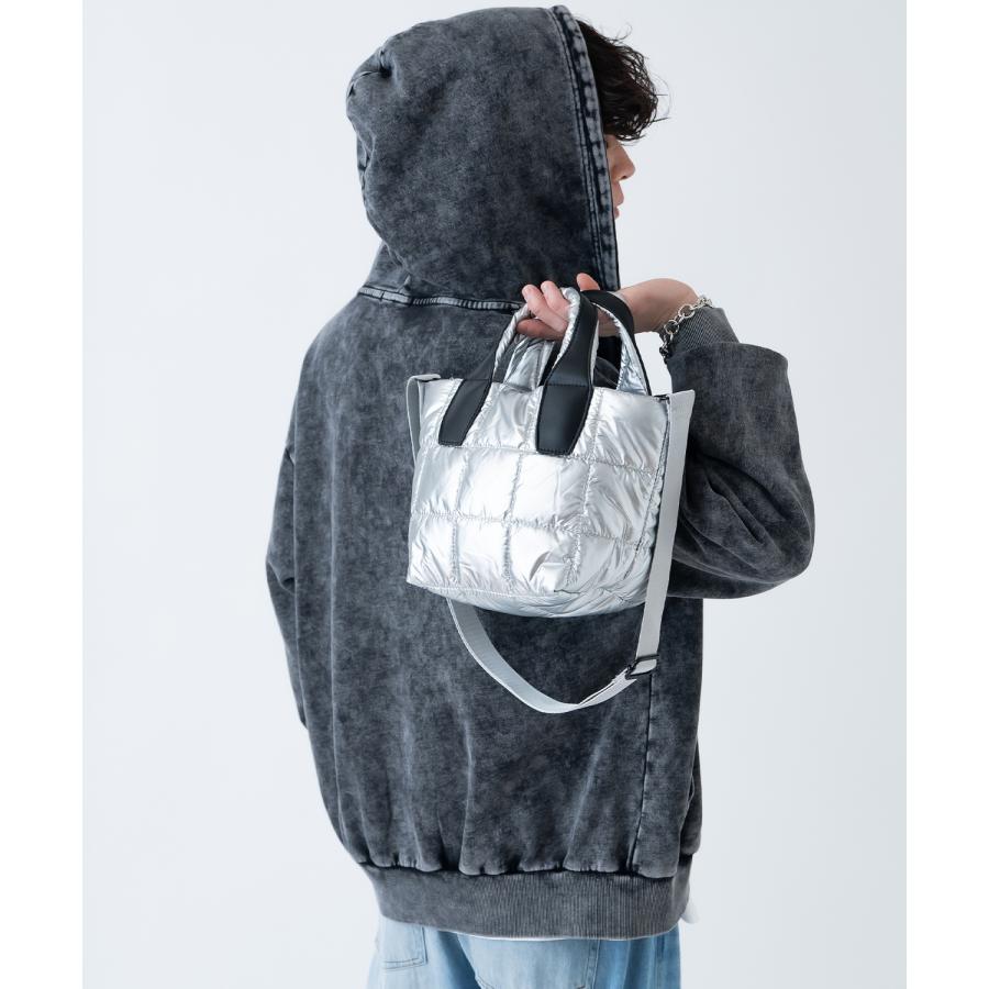 ショルダーバッグ メンズ メタリック ミニトートバッグ 2WAY カバン 鞄 タウンユース フェス ライブ イベント  カジュアル モード 古着MIX 韓国ファッション | improves | 04