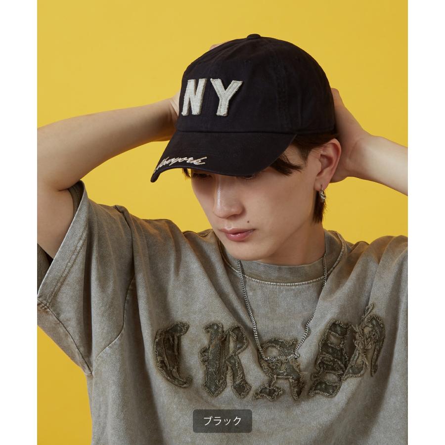 キャップ メンズ 帽子 刺しゅう ベースボール New York ロゴ  ローキャップ スケーター ストリート アメカジ カジュアル 韓国ストリート Y2K | improves | 03