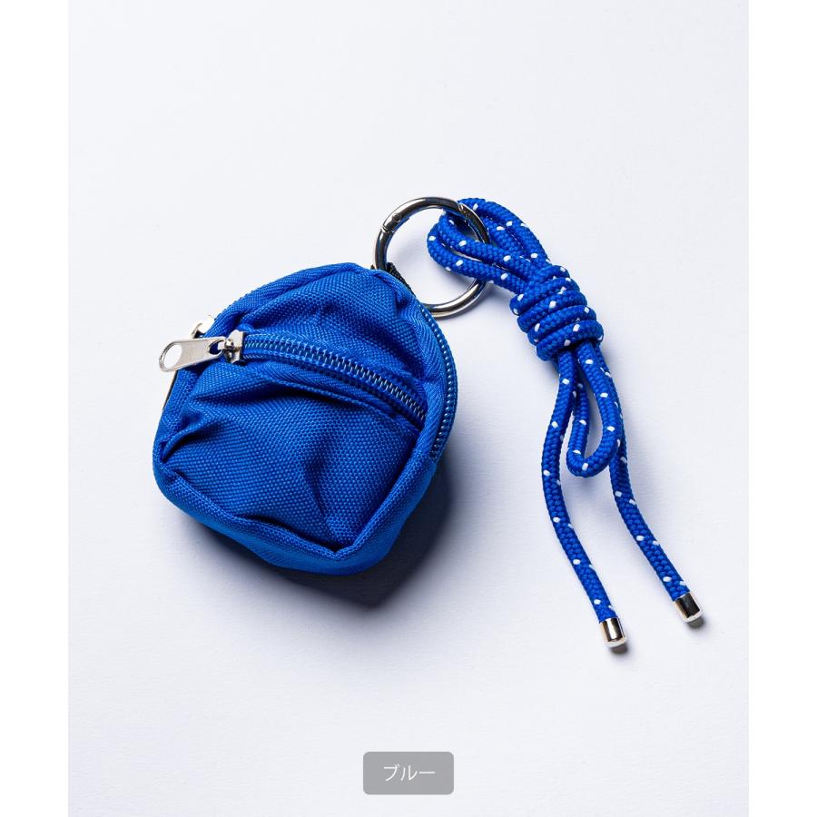 ミニポーチ キーホルダー リュック型 メンズ レディース コインケース イヤホンケース カラビナ付き ロープ バックチャーム ストリート 韓国 | improves | 18