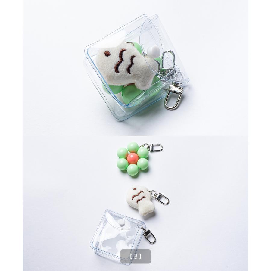 キーホルダー ガチャ詰めポーチ クリアポーチ 刺しゅう マスコット バッグチャーム 韓国ファッション ストリート 雑貨 セット | improves | 12