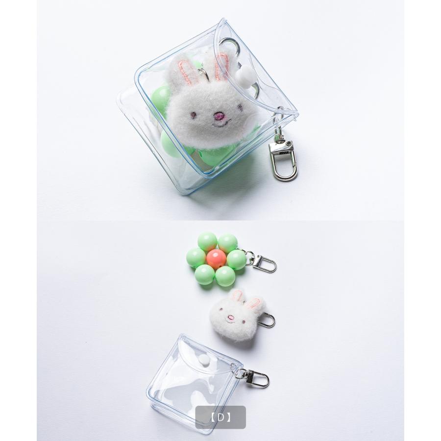 キーホルダー ガチャ詰めポーチ クリアポーチ 刺しゅう マスコット バッグチャーム 韓国ファッション ストリート 雑貨 セット | improves | 14