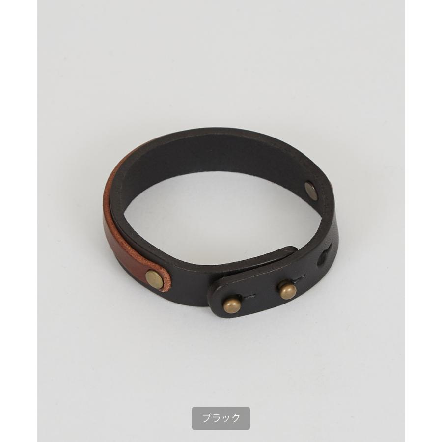 ブレスレット メンズ レディース レザー 本革風 バングル 2連 デザイン アクセサリー ペア ユニセックス ギフト プレゼント カジュアル モード 腕輪 | improves | 08