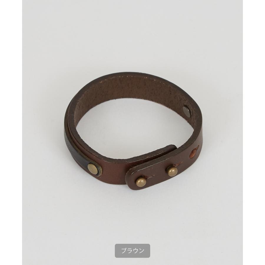 ブレスレット メンズ レディース レザー 本革風 バングル 2連 デザイン アクセサリー ペア ユニセックス ギフト プレゼント カジュアル モード 腕輪 | improves | 09