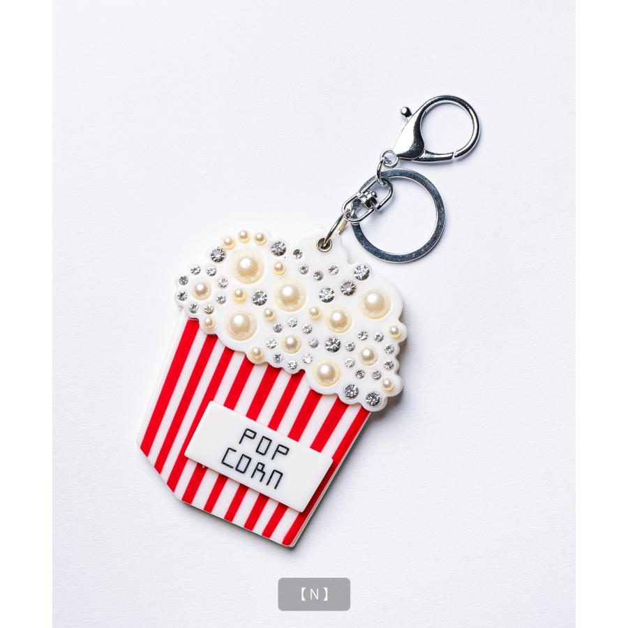 ミラーキーホルダー 鏡 コンパクト スライド アクリル キーリング チャーム 唇 ポップコーン 香水 宇宙 Y2K ストリート ポップ 雑貨 ギフト | improves | 28