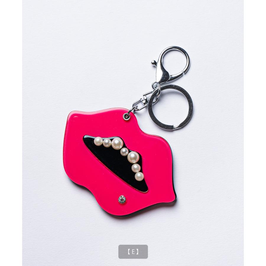 ミラーキーホルダー 鏡 コンパクト スライド アクリル キーリング チャーム 唇 ポップコーン 香水 宇宙 Y2K ストリート ポップ 雑貨 ギフト | improves | 19